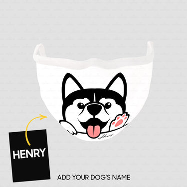 Personalized Dog Gift Idea - Husky Face For Dog Lovers - Cloth Mask